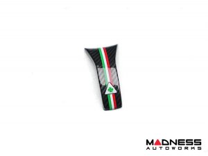 Alfa Romeo Stelvio Steering Wheel Trim - Carbon Fiber - Lower Decal Trim - QV Model - 2020+ models - QV Logo Alfa Romeo Stelvio Steering Wheel Trim - Carbon Fiber - Lower Decal Trim - QV Model - 2020+ models - QV Logo